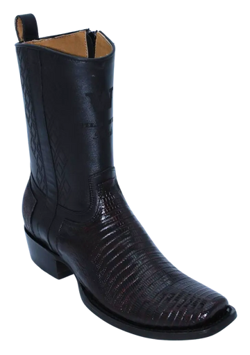 Wild West 274BH0718 Women's Black Cherry Genuine Teju Lizard Cutter Toe Dubai Boots