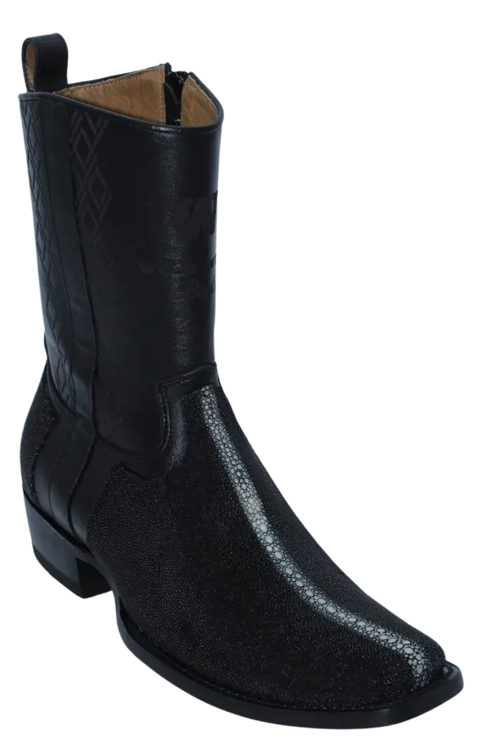 Wild West 274BH1105 Women's Black Genuine Rowstone Stingray Cutter Toe Dubai Boots