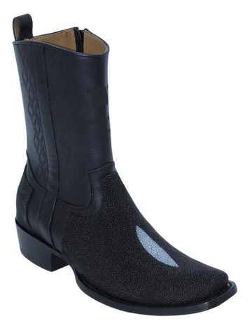 Wild West 274BH1205 Women's Black Genuine Single Stone Stingray Cutter Toe Dubai Boots
