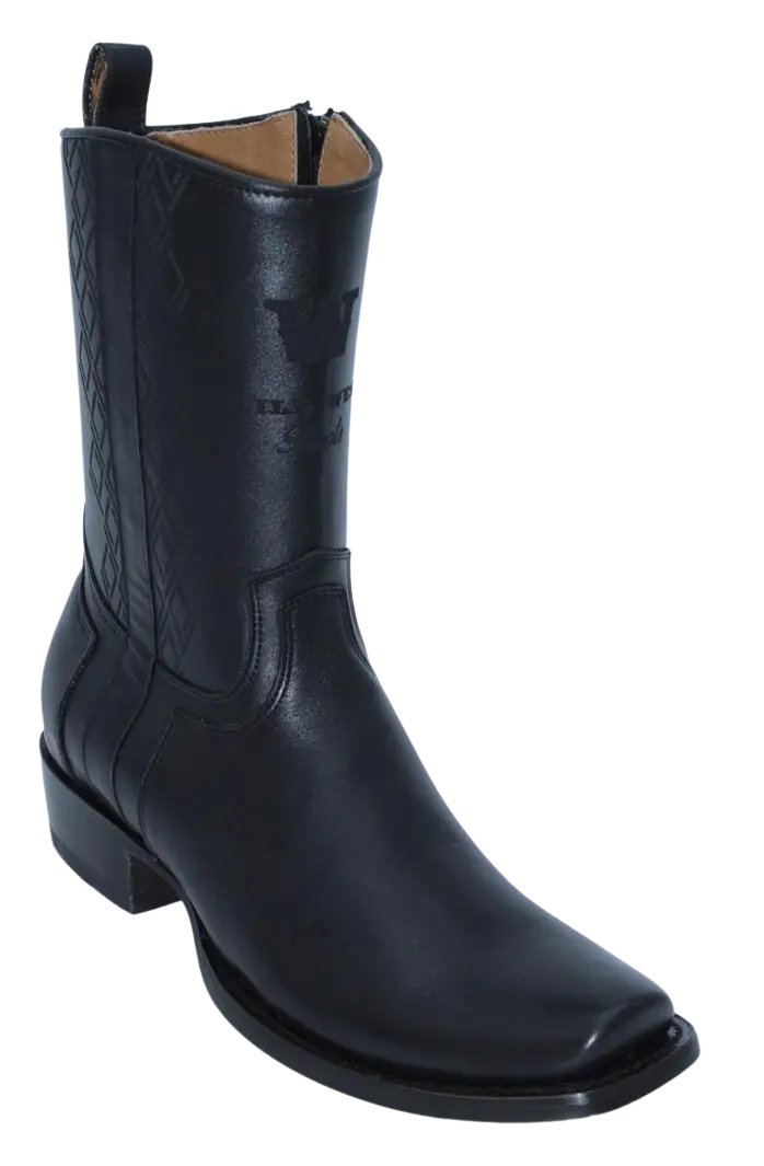 Wild West 274BH2605 Women's Black Genuine Leather Cutter Toe Dubai Boots