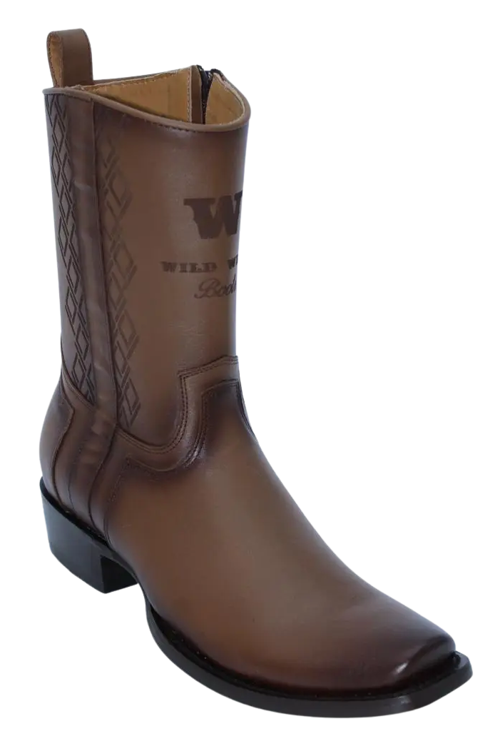 Wild West 274BH2680 Women's Porto Faded Honey Genuine Leather Cutter Toe Dubai Boots