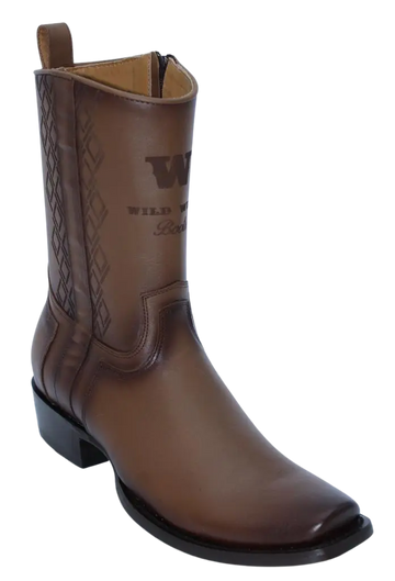 Wild West 274BH2680 Women's Porto Faded Honey Genuine Leather Cutter Toe Dubai Boots