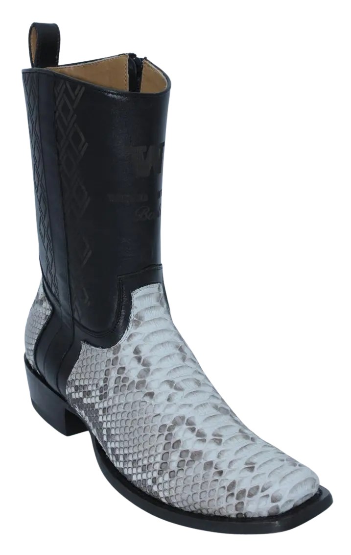 Wild West 274BH5749 Women's Natural Genuine Python Cutter Toe Dubai Boots