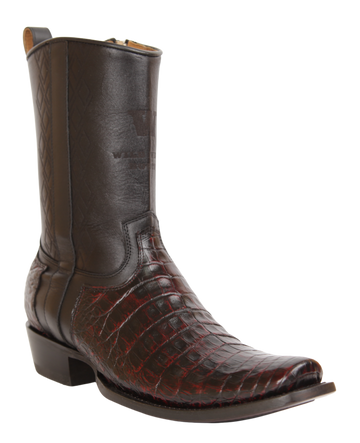 Wild West 274BH8218 Women's Black Cherry Genuine Caiman Crocodile Belly Cutter Toe Dubai Boots