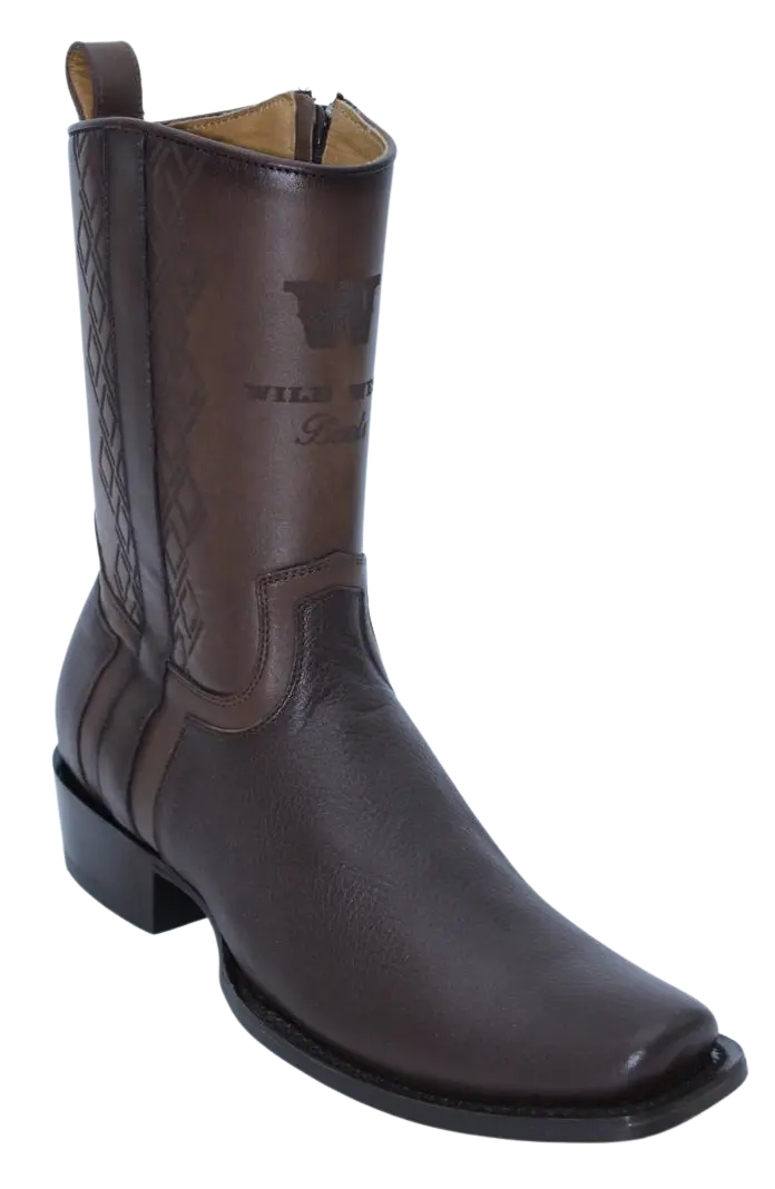 Wild West 274BH8307 Women's Brown Genuine Leather Cutter Toe Dubai Boots