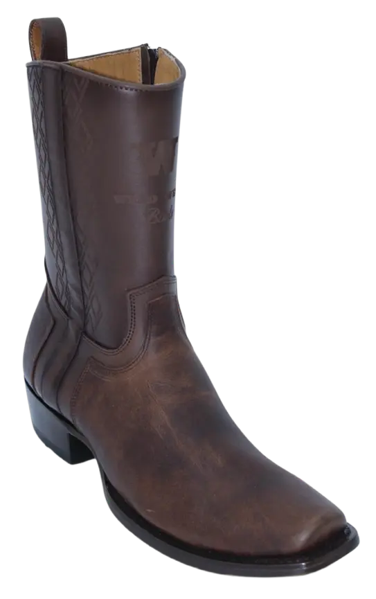 Wild West 274BH9940 Women's Walnut Genuine Leather Cutter Toe Dubai Boots