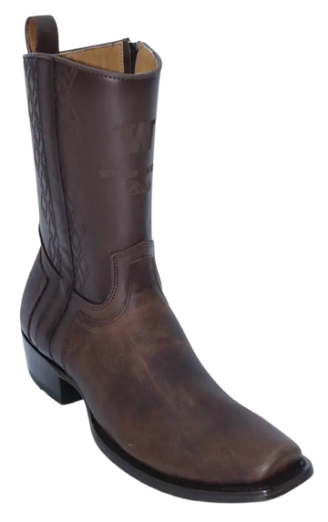 Wild West 274BH9940 Women's Walnut Genuine Leather Cutter Toe Dubai Boots