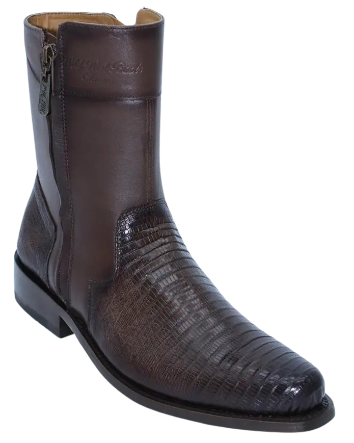 Wild West 278B20716 Women's Faded Brown Genuine Teju Lizard Low Shaft Round Toe Boots Suit Essence