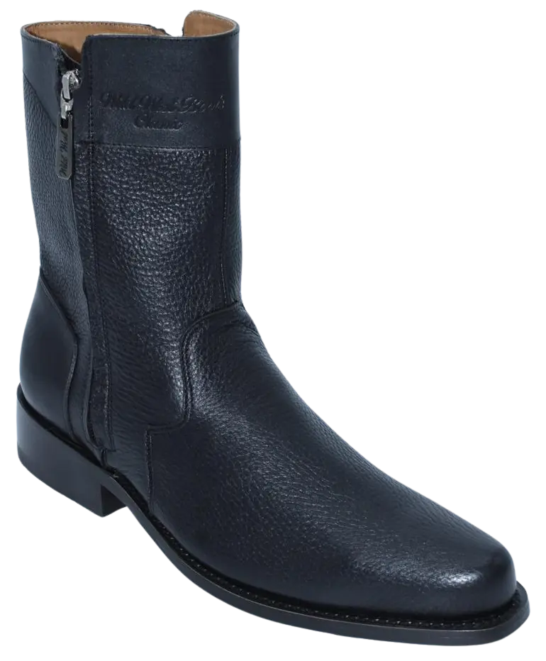 Wild West 278B28305 Women's Black Genuine Leather Low Shaft Round Toe Boots Suit Essence