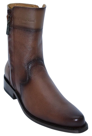 Wild West 278B28316 Women's Faded Brown Genuine Leather Low Shaft Round Toe Boots Suit Essence