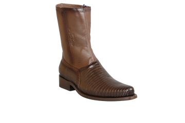 Wild West 278BI0716 Women's Faded Brown Genuine Teju Lizard Low Shaft Square Toe Boots Suit Essence