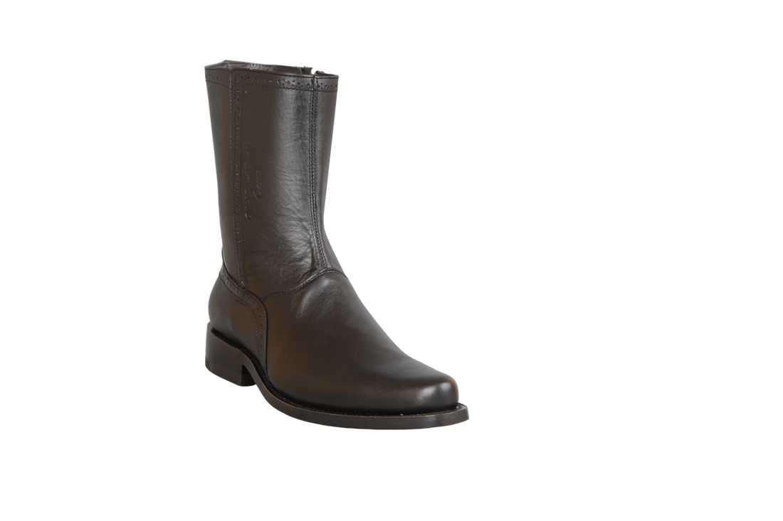 Wild West 278BI2605 Women's Black Genuine Leather Low Shaft Square Toe Boots Suit Essence