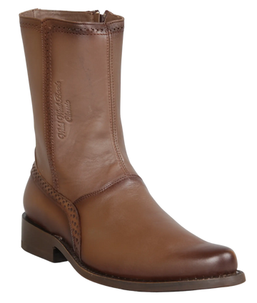 Wild West 278BI2616 Women's Faded Brown Genuine Leather Low Shaft Square Toe Boots