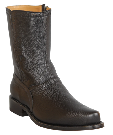 Wild West 278BI8305 Women's Black Genuine Leather Low Shaft Square Toe Boots