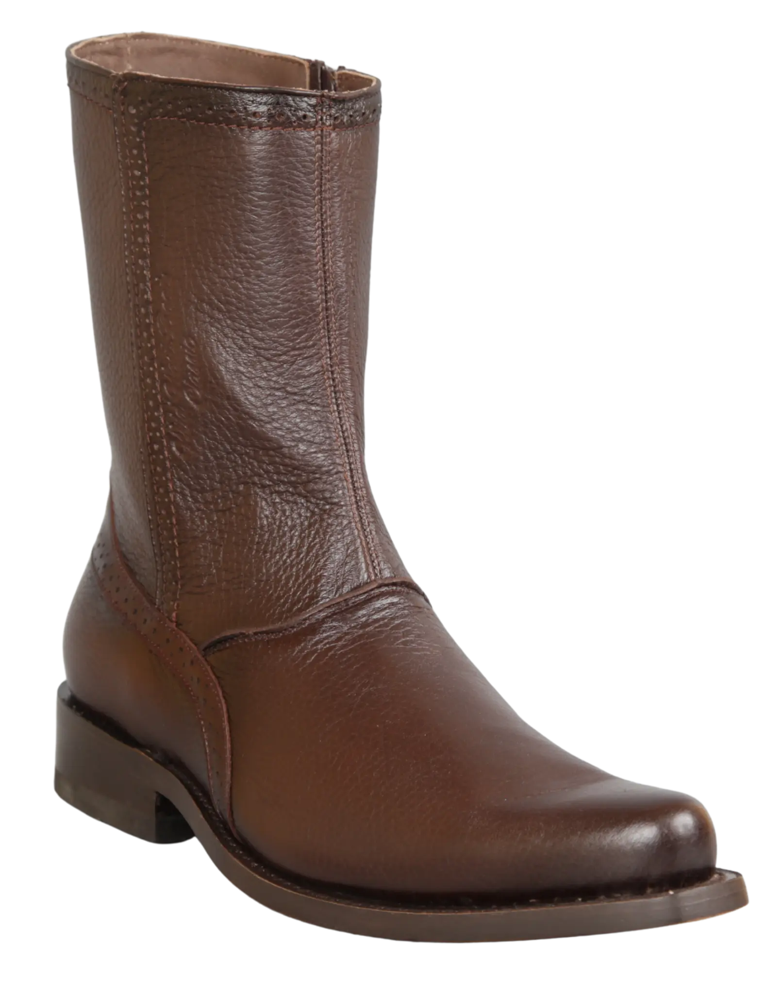Wild West 278BI8316 Women's Faded Brown Genuine Leather Low Shaft Square Toe Boots