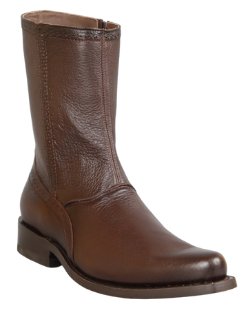Wild West 278BI8316 Women's Faded Brown Genuine Leather Low Shaft Square Toe Boots