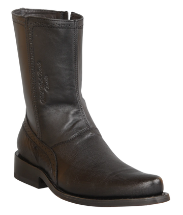 Wild West 278BI9705 Women's Black Genuine Smooth Ostrich Low Shaft Square Toe Boots
