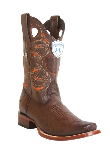 Wild West 28189716 Men's Faded Brown Genuine Smooth Ostrich Rodeo Toe Cowboy Boots
