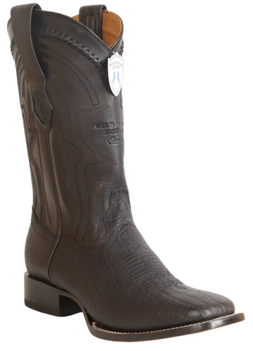Wild West 2824L3105 Men's Black Genuine Leather Ranch Toe Cowboy Boots