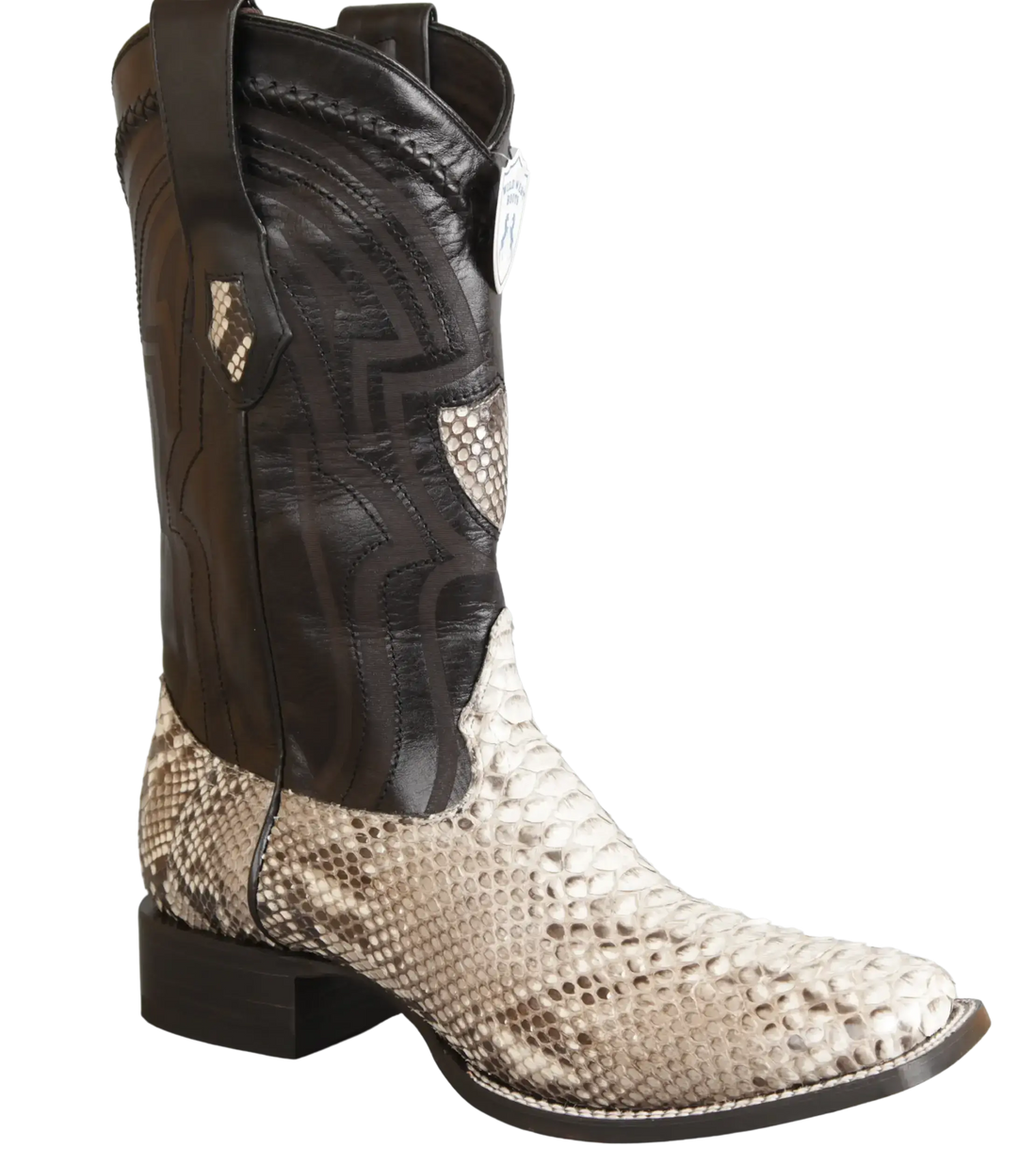 Wild West 2824L5749 Men's Natural Genuine Python Ranch Toe Cowboy Boots