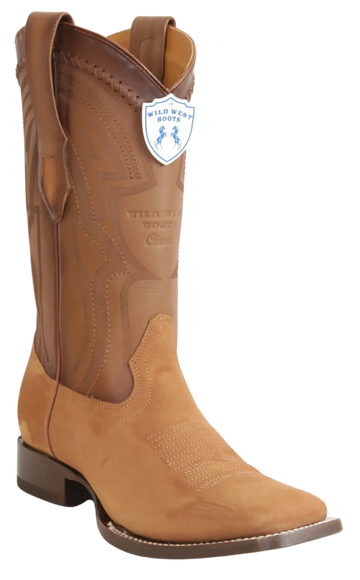 Wild West 2824L6350 Men's Shedron Genuine Leather Ranch Toe Cowboy Boots