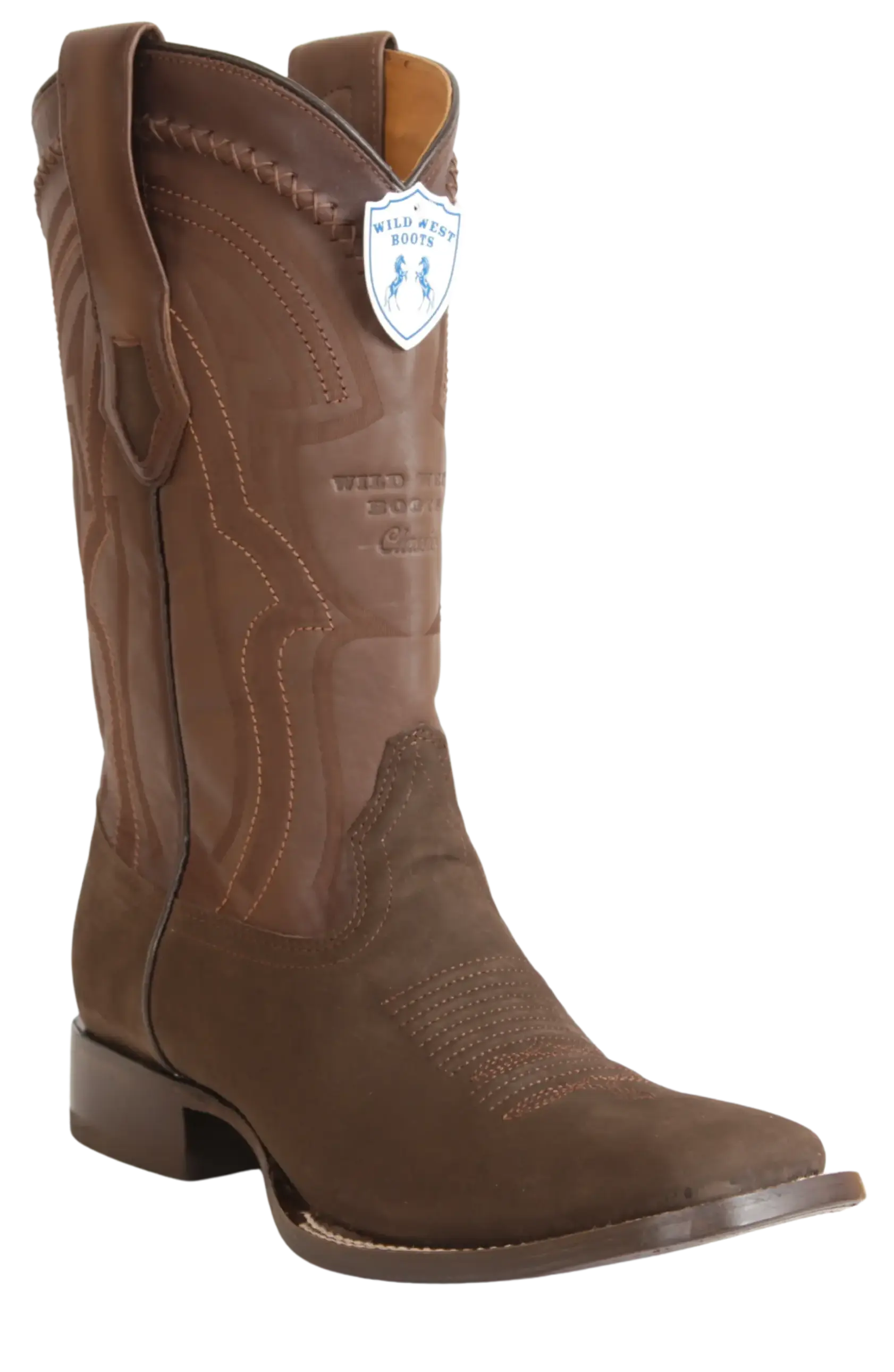 Wild West 2824L6359 Men's Tobacco Genuine Leather Ranch Toe Cowboy Boots