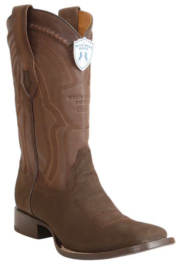 Wild West 2824L6359 Men's Tobacco Genuine Leather Ranch Toe Cowboy Boots