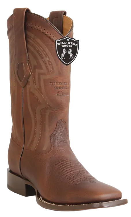Wild West 2824L9940 Men's Walnut Genuine Leather Ranch Toe Cowboy Boots