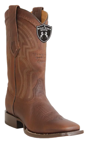 Wild West 2824L9940 Men's Walnut Genuine Leather Ranch Toe Cowboy Boots