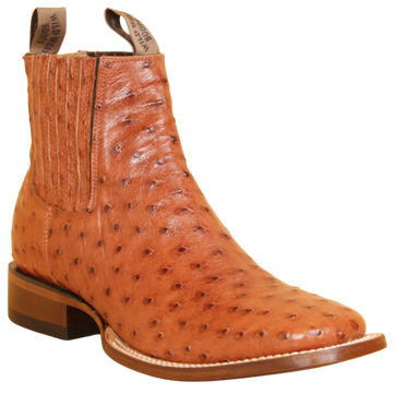Wild West 282BIC0364 Women's Brandy Genuine Ostrich Ranch Toe Short Boots Suit Essence