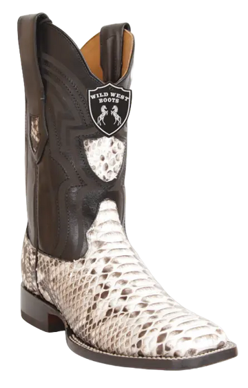 Wild West 284LH5749 Men's Natural Genuine Python Ranch Toe Cowboy Boots