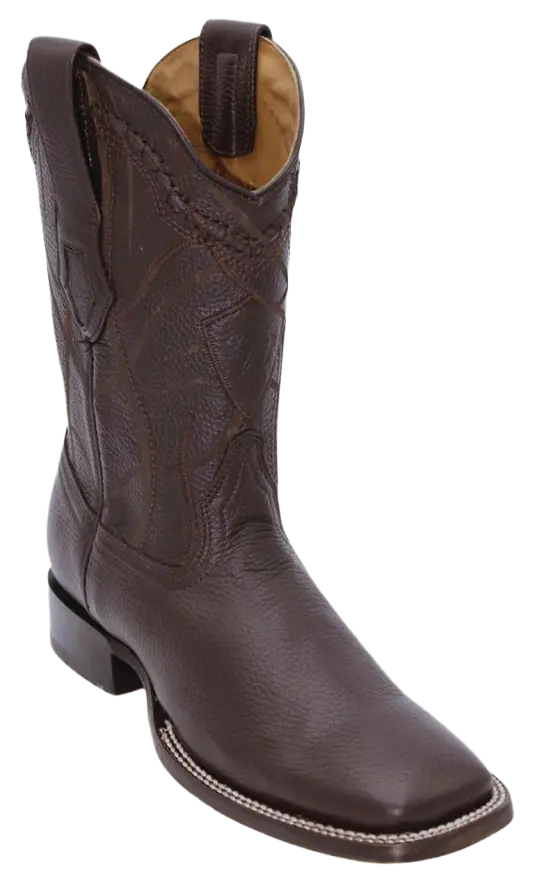 Wild West 284LH8307 Men's Brown Genuine Leather Ranch Toe Cowboy Boots
