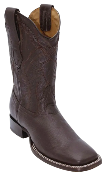 Wild West 284LH8307 Men's Brown Genuine Leather Ranch Toe Cowboy Boots