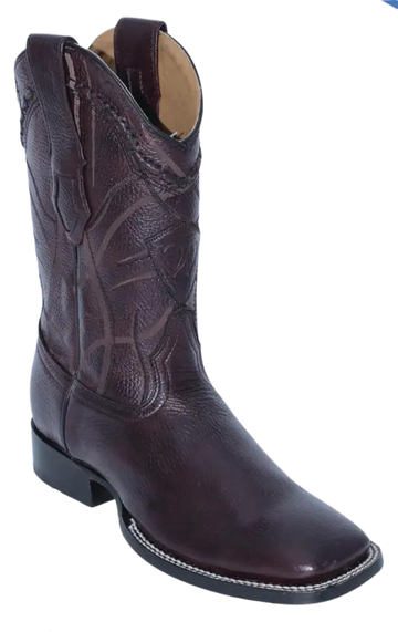Wild West 284LH8318 Men's Black Cherry Genuine Leather Ranch Toe Cowboy Boots