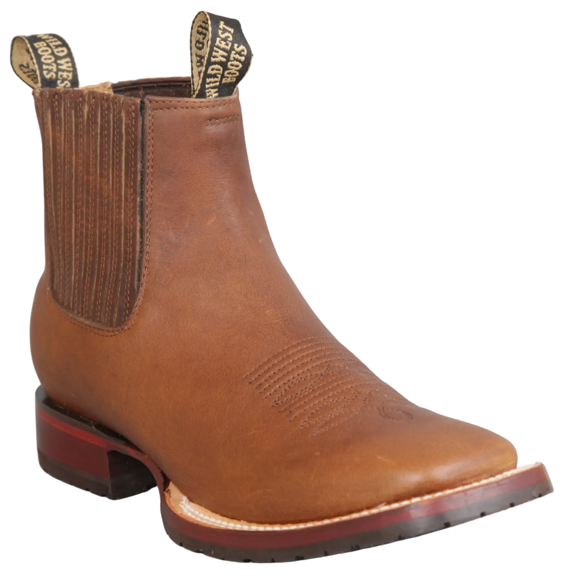 Wild West 284TBM9940 Women's Walnut Genuine Leather Ranch Toe Short Boots Suit Essence
