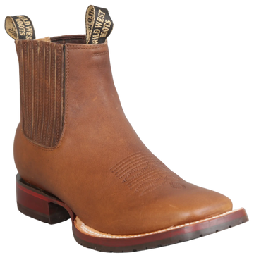 Wild West 284TBM9940 Women's Walnut Genuine Leather Ranch Toe Short Boots Suit Essence