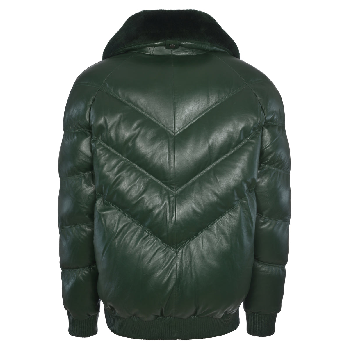 Jakewood 2900S Emerald Green Genuine Quilted Leather Bomber Jacket