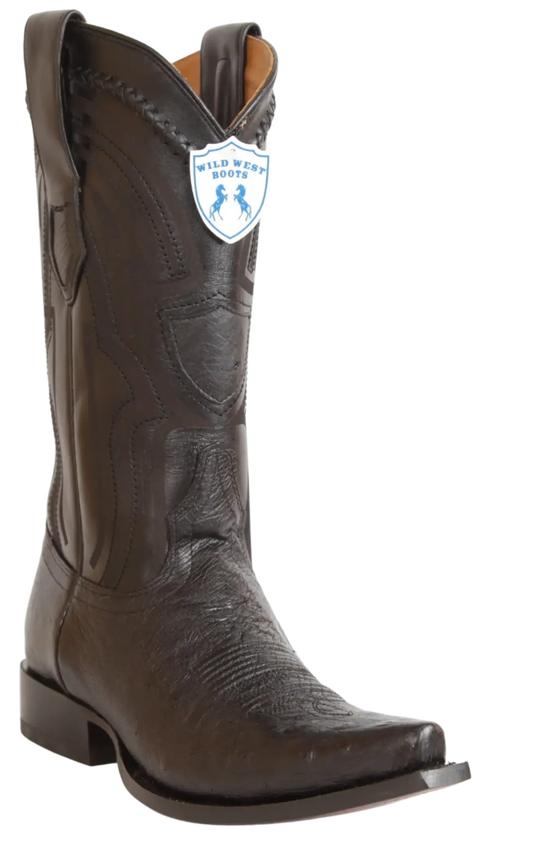 Wild West 294LI9705 Men's Black Genuine Smooth Ostrich Snip Toe Cowboy Boots