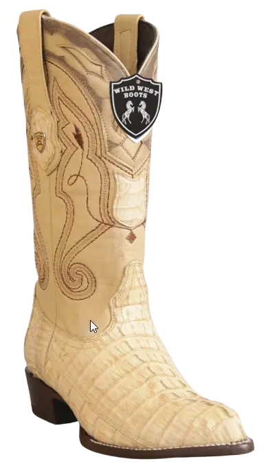 Wild West 2990111 Men's Oryx Genuine Caiman Crocodile Tail J Toe Cowboy Boots