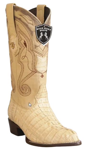 Wild West 2990111 Men's Oryx Genuine Caiman Crocodile Tail J Toe Cowboy Boots