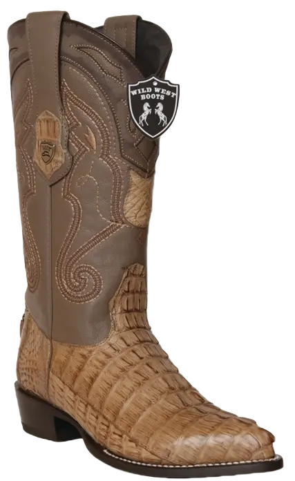 Wild West 2990165 Men's Mink Genuine Caiman Crocodile Tail J Toe Cowboy Boots