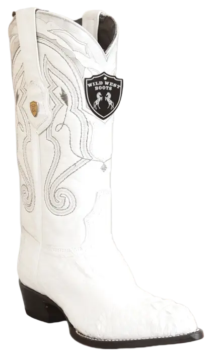 Wild West 2990228 Men's White Genuine Caiman Crocodile Hornback J Toe Cowboy Boots