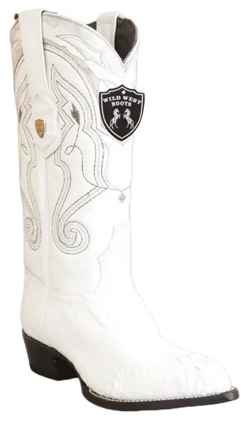 Wild West 2990228 Men's White Genuine Caiman Crocodile Hornback J Toe Cowboy Boots