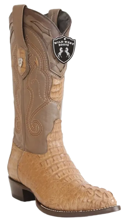 Wild West 2990265 Men's Mink Genuine Caiman Crocodile Hornback J Toe Cowboy Boots