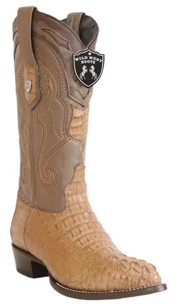Wild West 2990265 Men's Mink Genuine Caiman Crocodile Hornback J Toe Cowboy Boots