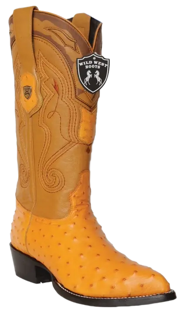 Wild West 2990302 Men's Buttercup Genuine Ostrich J Toe Cowboy Boots