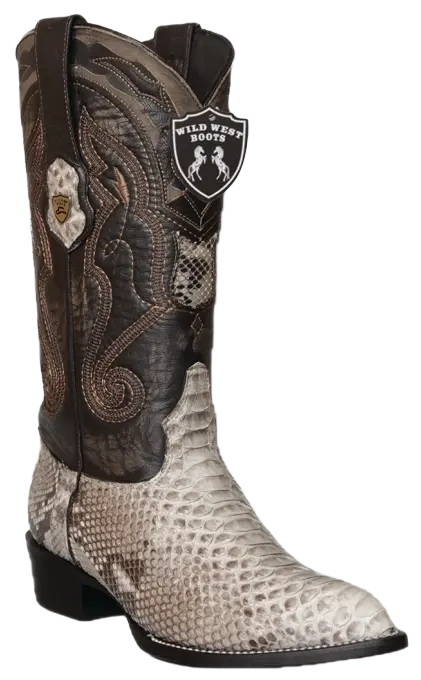 Wild West 2995749 Men's Natural Genuine Python J Toe Cowboy Boots