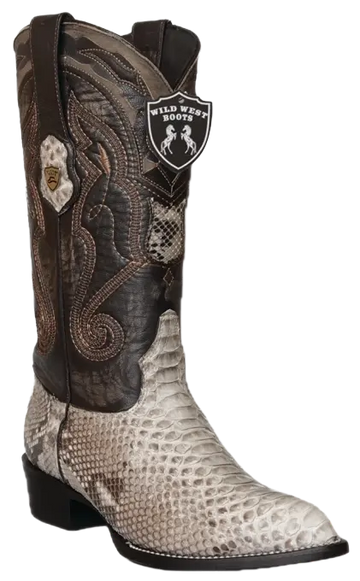 Wild West 2995749 Men's Natural Genuine Python J Toe Cowboy Boots