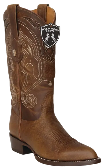 Wild West 2999951 Men's Honey Genuine Leather J Toe Cowboy Boots