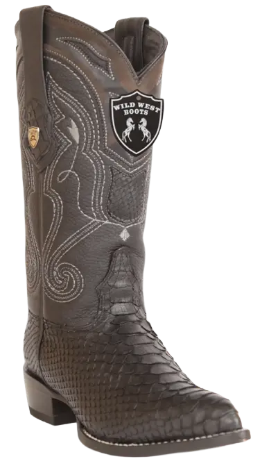 Wild West 299G5705 Men's Grasso Black Genuine Python J Toe Cowboy Boots